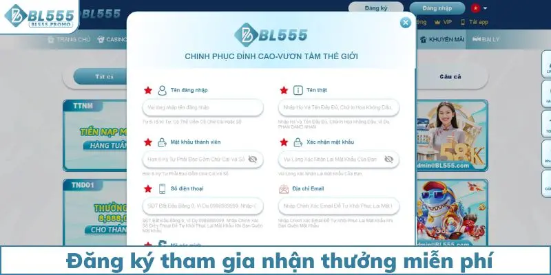 Đăng ký tham gia nhận thưởng miễn phí