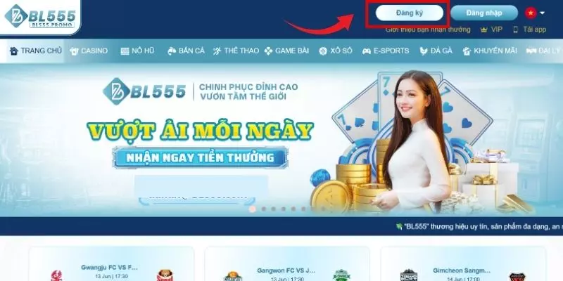 Truy cập vào trang web chính thức của nhà cái